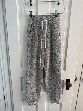 Cozy Knit Drawstring Joggers - Gray